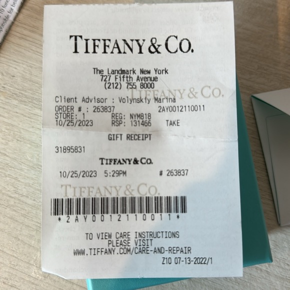 Tiffany Infinity necklace in sterling silver. Endlessly looped double chains. - Picture 6 of 6